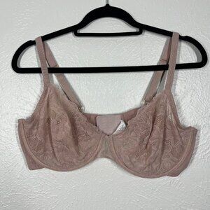 Nearly Nude Pink Nude Lace & Mech Adjustable Underwire Bra 40D